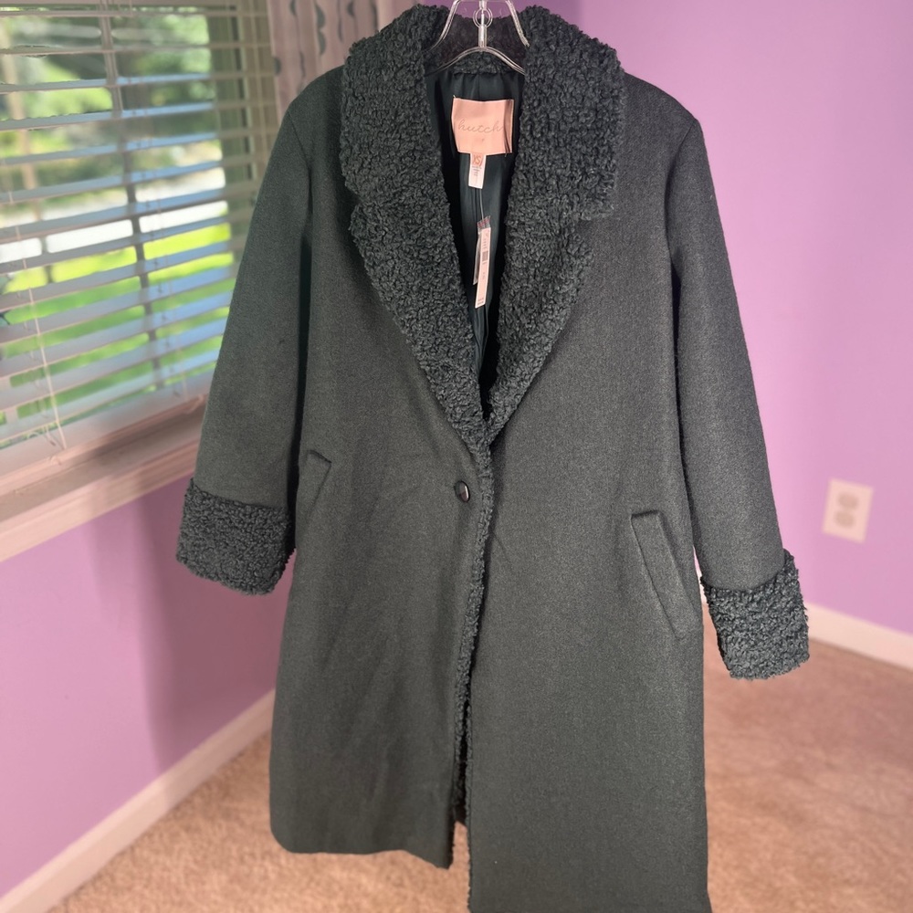 Anthropologie Hutch Teal Trench Coat